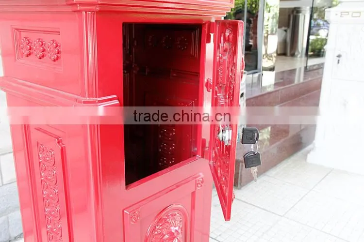 China Manufacturer Crown Decorative Modern Red Antique mailbox letterbox