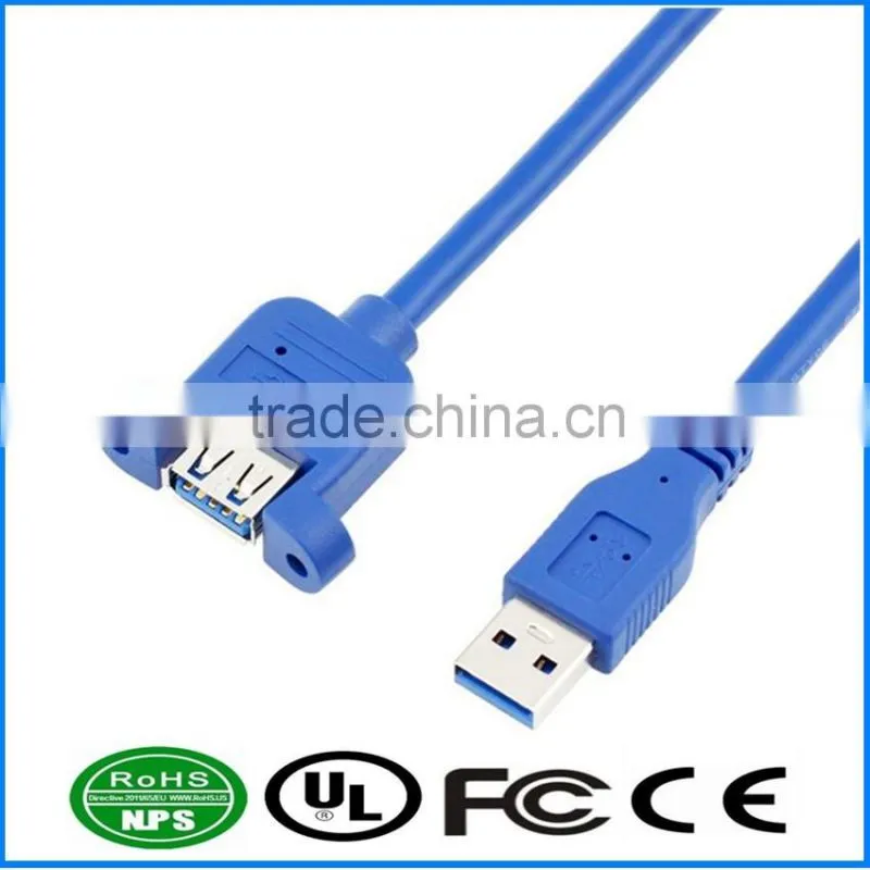 USB3.0 Cable AM To AF Extension Cable With Screw Male To Female Mountable Datawire