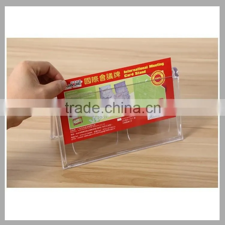 Office stationery V shape transprent acrylic table sign holder