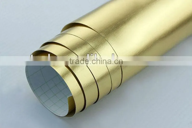 Red Chrome Brushed Car Sticker with air drains 1.52*30m each roll
