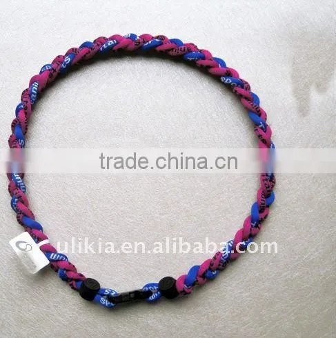 2011 Hot selling titanium braided necklace with 55colors
