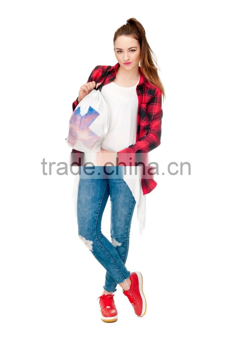 Brand New Hot Sale Custom 3D Print X Promotion Kids Drawstring Backpack Wholesale