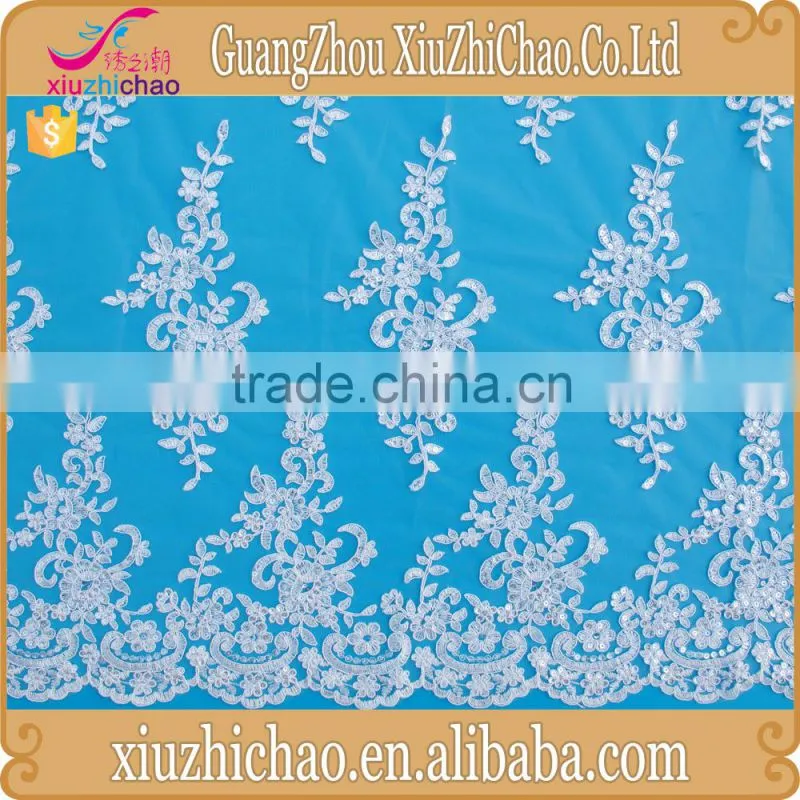 M0104A (4.6) large quantity cheap 100% polyester decorative fashion french embroidery lace fabric