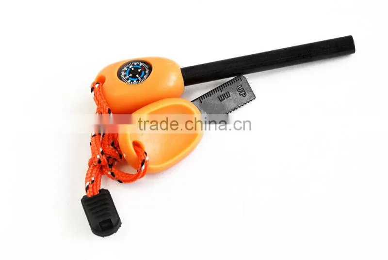 Top Hot Selling with Compass Whistle Function Magnesium Fire Starter Survival Sets