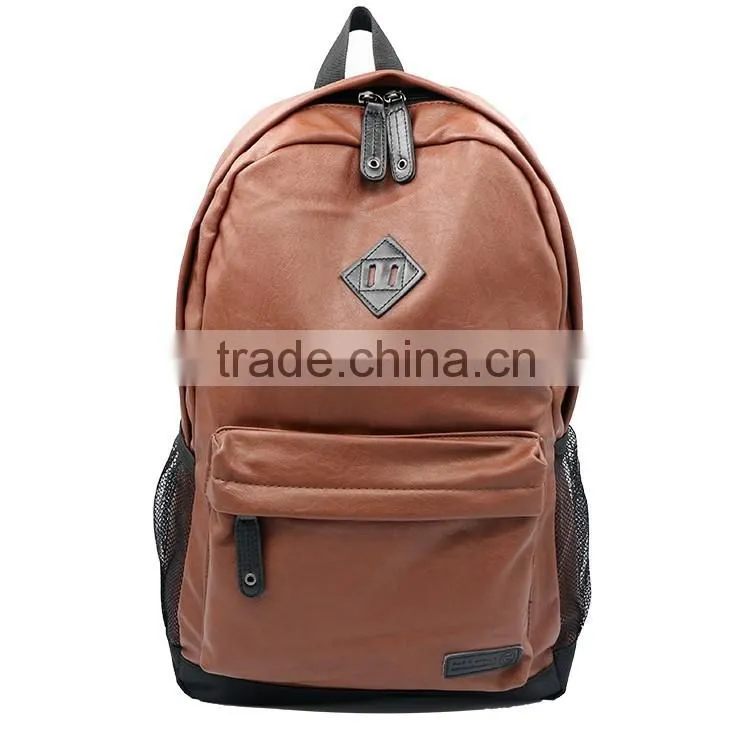 High quality PU leather backpack bags OEM brand laptop backpack