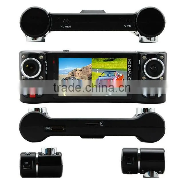 2.7 inch gps g-sensor dual cam car dashboard camera