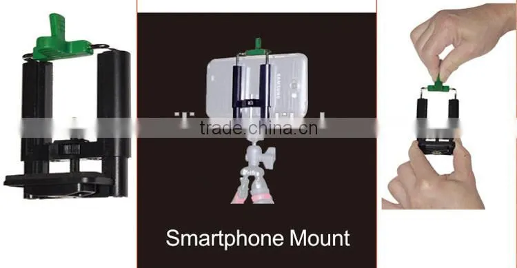 Screw&Spring adjustable new design black tab cell phone tripod mount 55-100mm universal for iPhone6/6S/7/SE,Samsung S6 Nubia Z11