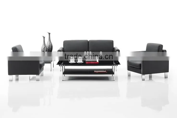 S-18 simple design stainless steel frame office sofa set