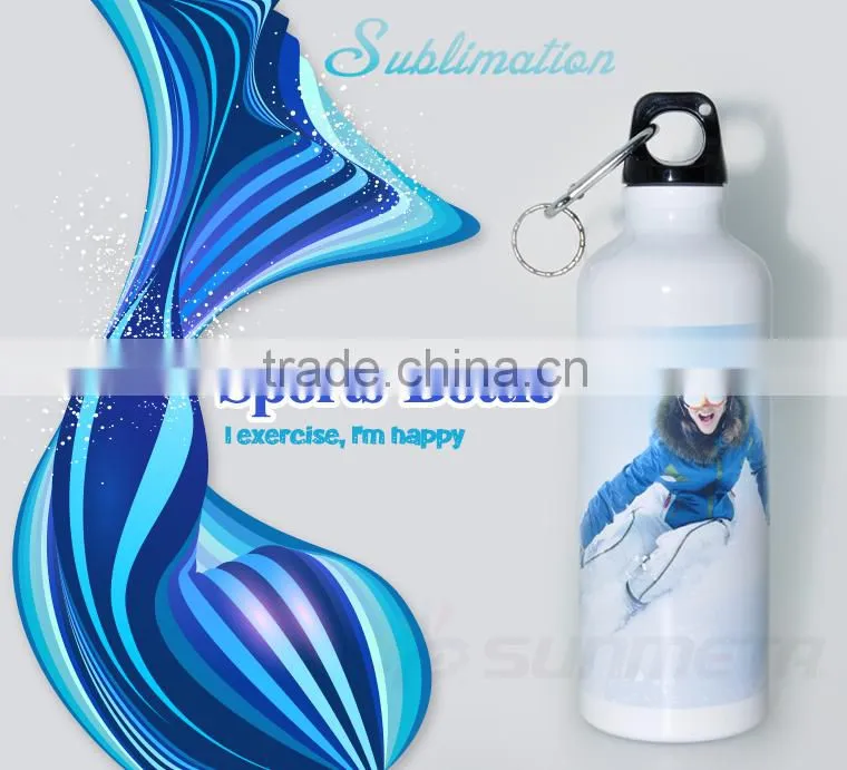 750ml Sublimation Silver and White Aluminium Sport Water Bottle