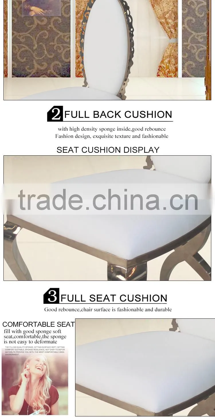 CHINA FOSHAN FURNITURE FLOWER SHAPE BACK DINING CHAIR FOR WEDDING