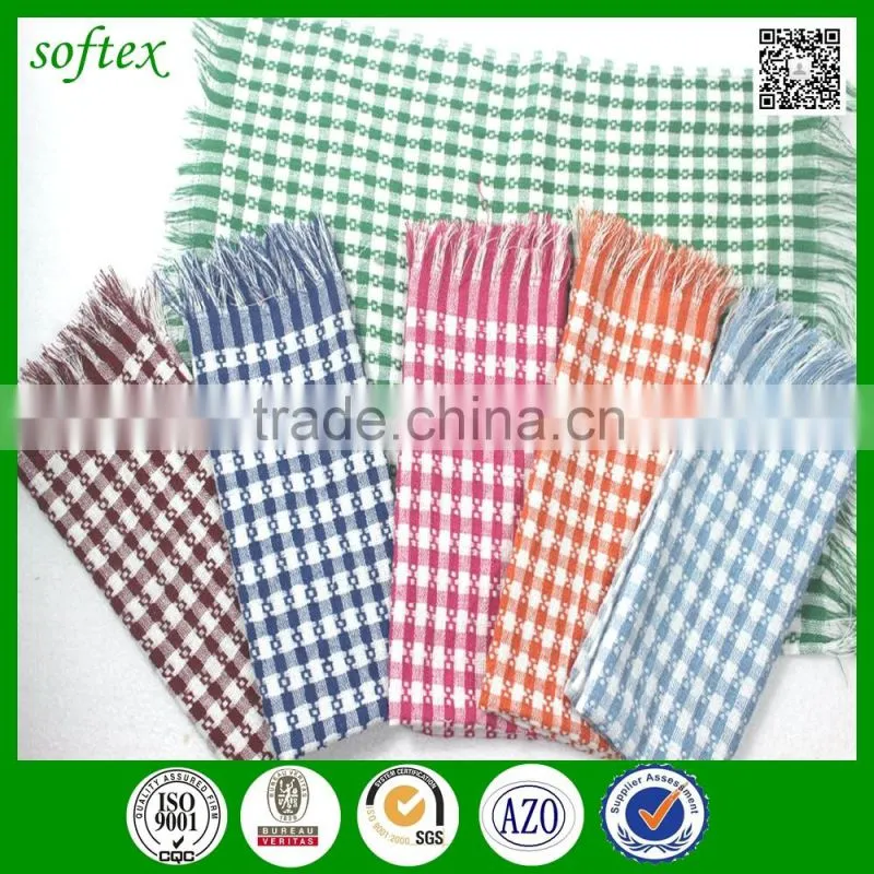 38x62cm 50g 10s cotton yarn jacquard check kitchen towel tissue