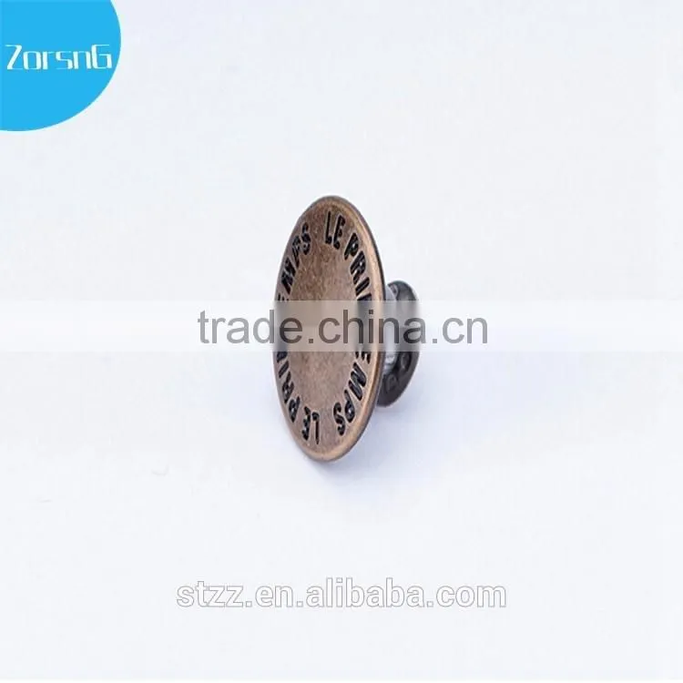 news fashion gold jeans buttons and rivets for Fast delivery