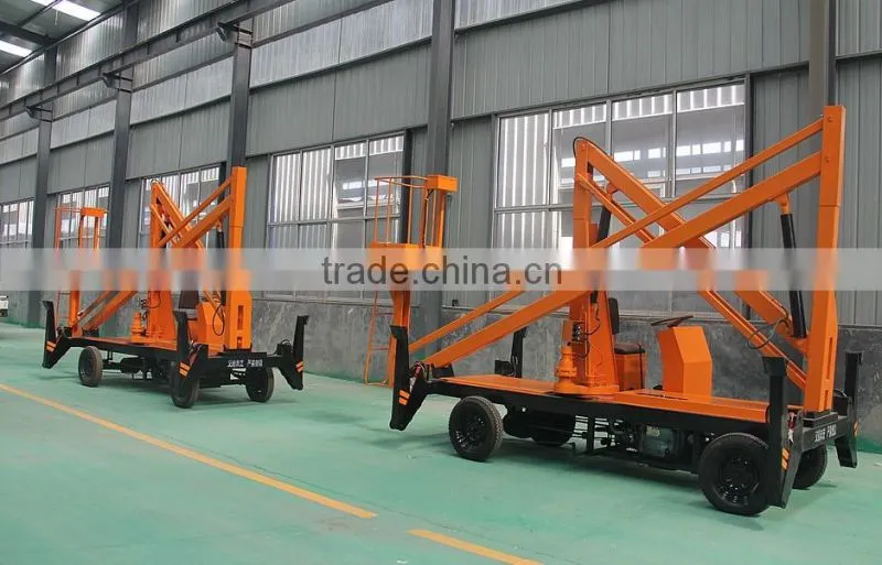 Articulated towable boom lift 6-17m cherry picker man lift for sale