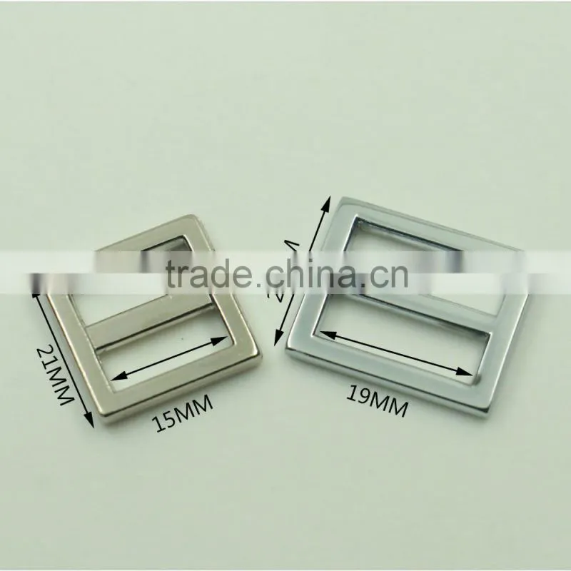 Eco-friendly custom color metal small strap tri-bar slide for 15mm strap