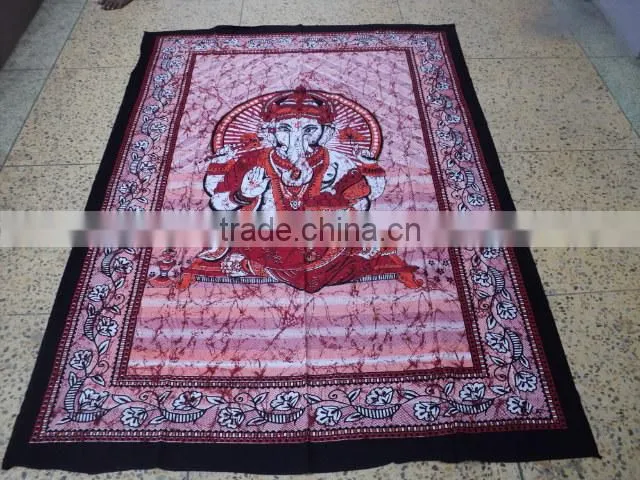 multicoloured printed ganesh tapestries new from india