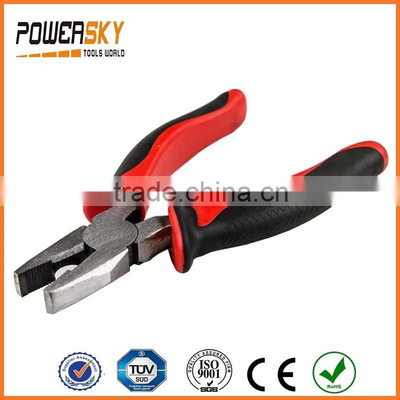 Red and Black 6" 7" 8" Combination Plier with Rubber Handles