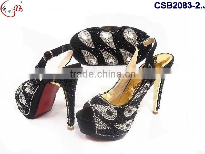 CSB2083 2016 the latest top fashion woman italy style high heel sandal shoes with matching purse/cluth/bag High quality and wha