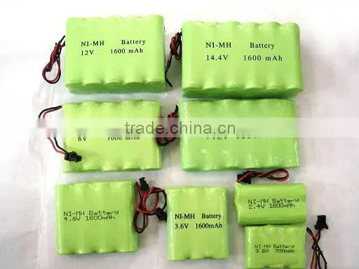 6pcs 1.2V 600mAh AAA NiMH Battery Pack, with wire and connector