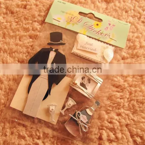 2014 Free sample Layered scrapbook 3d handmade stickers