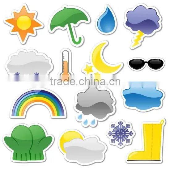 custom waterproof colorful vinyl pvc christmas paper stickers for kids