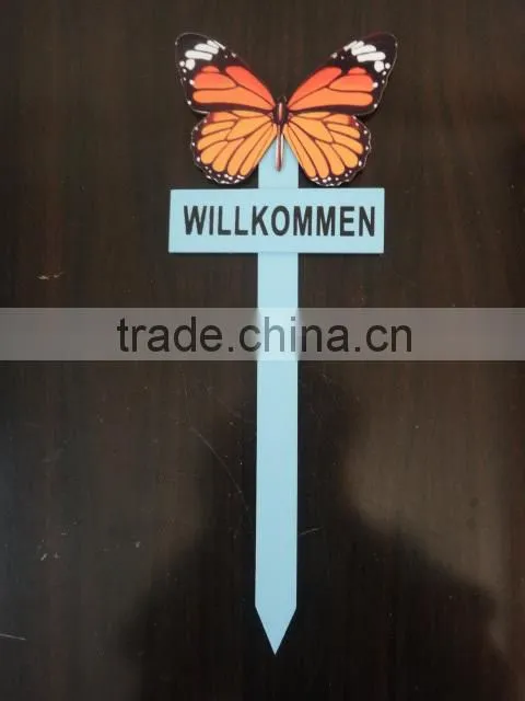 Garden Guide WELCOME WILLKOMMEN Flower Butterfly Designs BSCI certificate