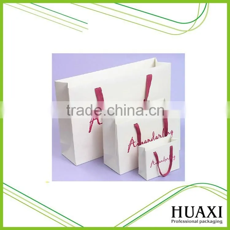 Factory direct made Recycled white & brown kraft paper bags with twisted paper handle