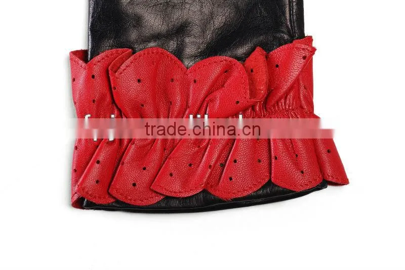 Beautiful designed fashion full finger dress flower gloves