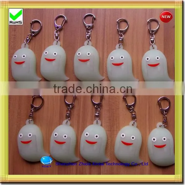 glow in the dark silicone led key ring
