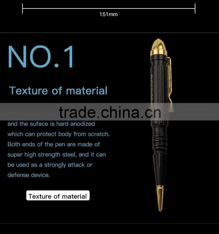 New style 0.5mm Refill Tactical Pen Aviation Aluminum Anti-skid for Self Defense writing and car escape device