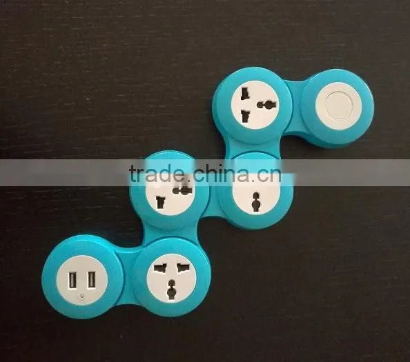 360 degree Flexible European plug multi way extension socket bending pivoting power strip