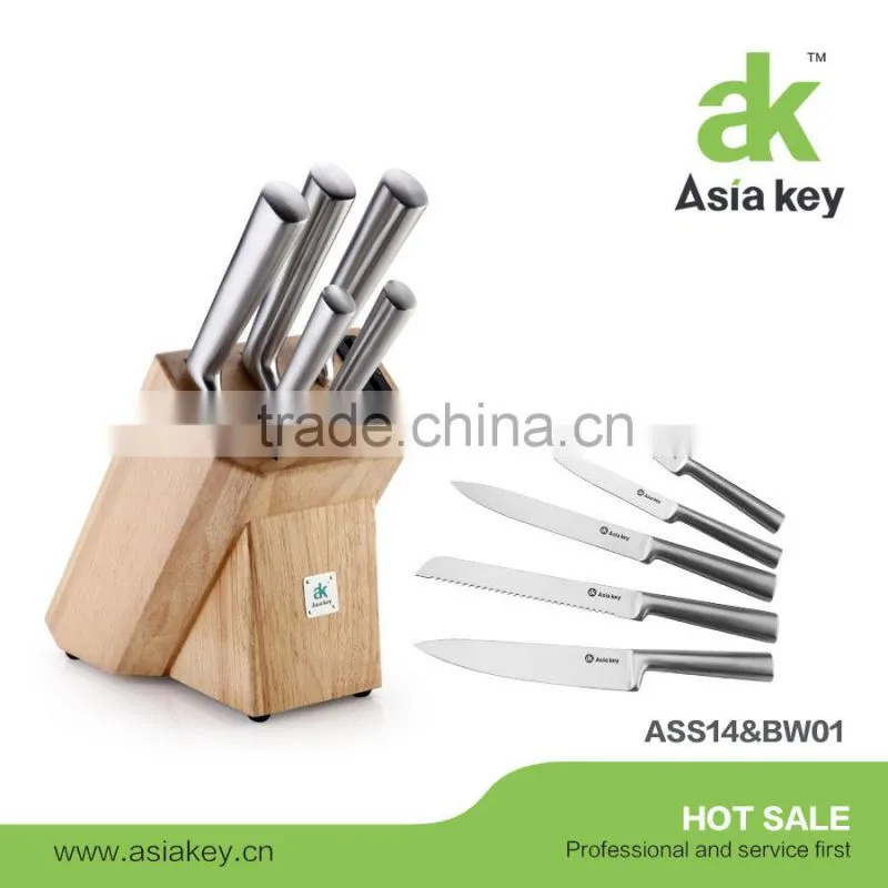 High Quality 7pcs Royalty Line Knife Set With Hollow Handle and Wooden Stand