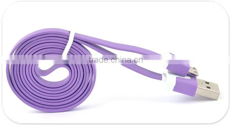 2m V8 usb charging cable flat micro usb cable for android mobile phone