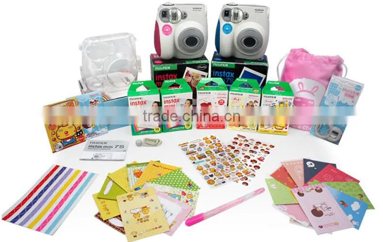 Beautiful Gift Package Fujifilm Instax Mini 7s Instant Film Blue Color Camera