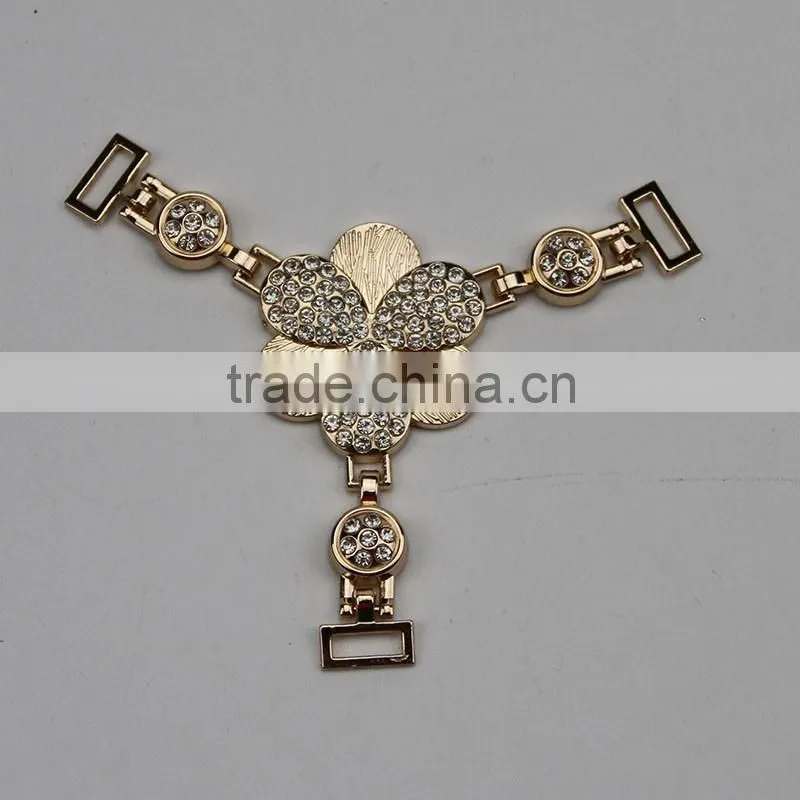 hot sell decoration shoes clips for wedding shoes gold crystal