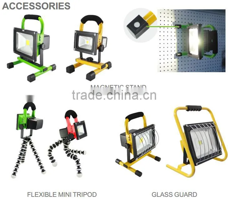 Work Light Rechargeable 20W 12V 24V Epistar Battery Power Cordless Flood Light IP65 Outdoor 20W LED Flood Light