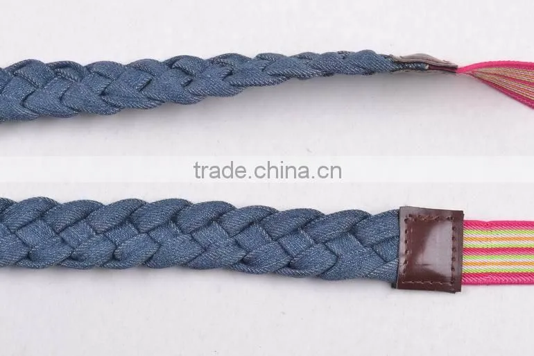 Custom Fashion Webbing Elastic Girls Suspender Leather Button End