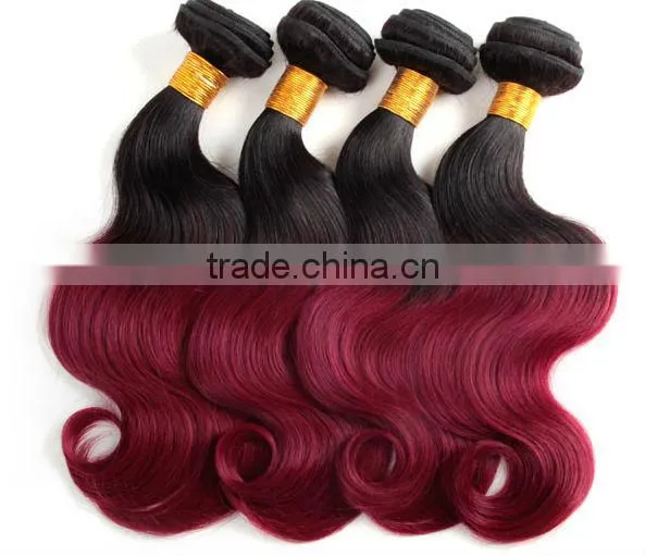 100 human hair red ombre human hair weft