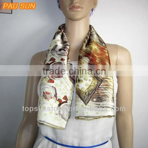 Test!!2014 fashion customized twill silk scarf