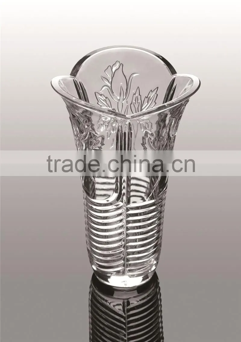 high quality clear crystal glass vase