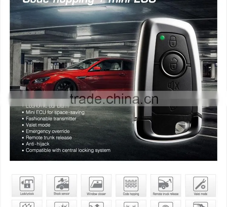 Steelmate E series 1 way car alarm, code hopping, fashionable transmitter