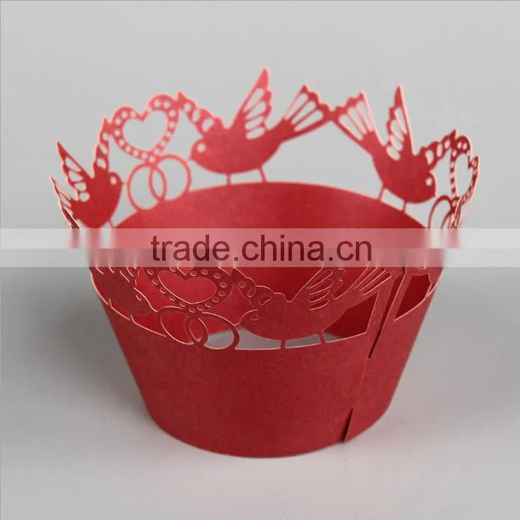 Hot sale 3D pop up paper wrappers for wedding and party cupcake wholesale