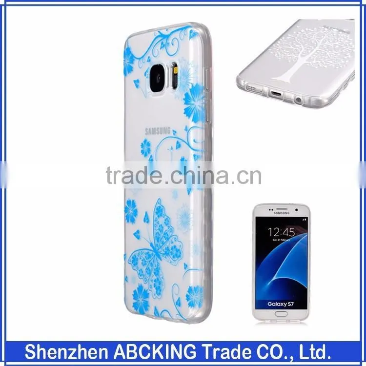 painted colored TPU Cover for Samsung Galaxy S7 edge S7 flowers Colorful soft tpu Case