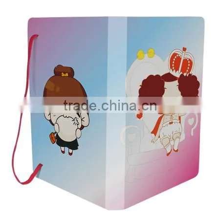 fabric notebook with expanding pocket girl note book