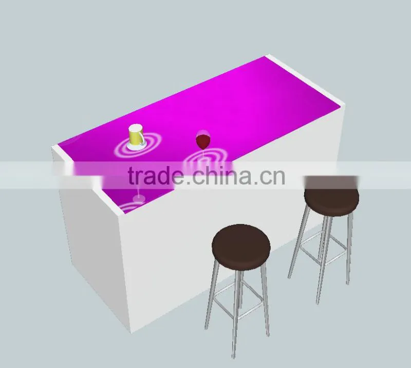Chariot Hot product table interactive glass bar with Angel wings effect