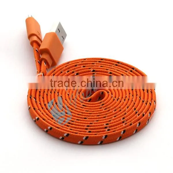 For Iphone 6 Flat Braided Nylon USB Cable 1M Colorful 8 Pin Cable
