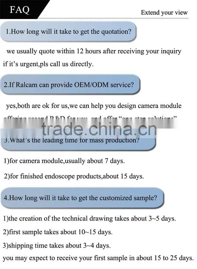 Lens on side 60 degree FOV infrared LED cmos camera module