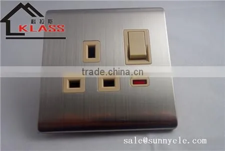 Libya electric light brushed stainless wall switch and socket