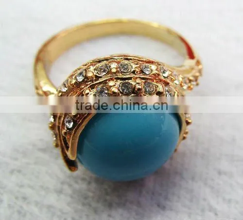 Fashion golden rings with rhinestone decor,Gift for mother,Fashion accessories