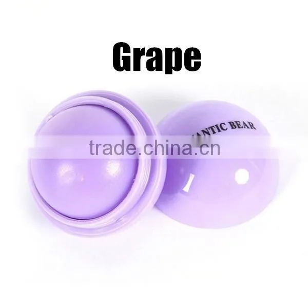 Romatic bear 6colors Natural Plant Organic Lip Balm Ball Lipstick 24pcs/set Favours Of Fruits
