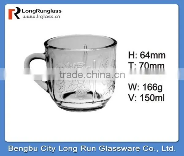 LongRun 150ml classic design popular Eco-friendly welcomed shot tea water drinking glass cup drinking coffee glass mug